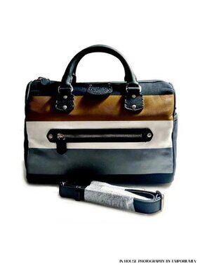 Ghurka Small Duffel Bag Field Black Twill Yellow Canvas Leather Adjustable Strap